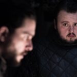 Samwell Tarly looks asconce at Jon Snow.
