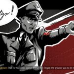 A Nazi soldier points his hand while yelling.