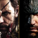 A side-by-side image shows Venom Snake and Naked Snake from promotional art for Metal Gear Solid Delta: Snake Eater.