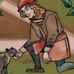 two medieval folk speak with speech bubbles