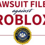 A very silly graphic stating LAWSUIT FILED AGAINST ROBLOX.