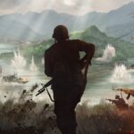 Art shows a soldier in the jungle.
