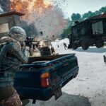 Players shoot at each other.