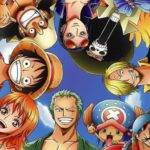 One Piece characters look down at the ground.