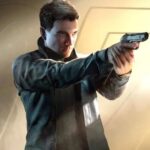 An 007 agent pulls a gun.
