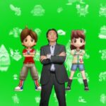 Nintendo exec dances with 3DS characters.