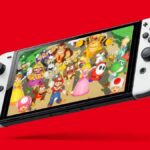 A Switch 2 displays Mario and friends.
