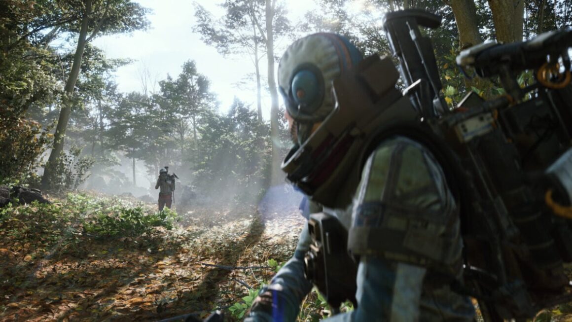Two Raiders look at one another.