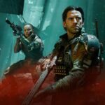 Characters from Black Ops 7 hold guns.