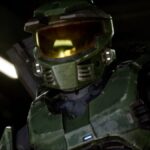 Master Chief looks at something off-screen