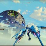 A player flies near a Death Star being built.