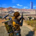 A player character in Arc Raiders checks their pistol.