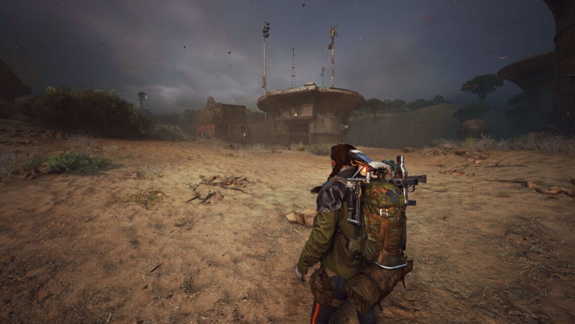 A player character walks toward a Field Depot.