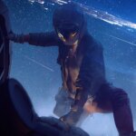 Concept art shows a Raider looting some wreckage.