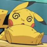 Pikachu is dazed and knocked out.