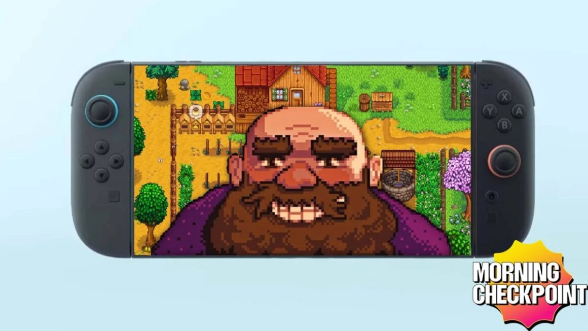 A farming character appears on Switch 2.