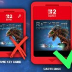 Switch 2 cartridges are show on a blue background.