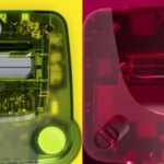 A green M64 and pink Analogue 3D are displayed alongside one another.