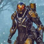 An Anthem Javelin stands in the snow.