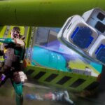 A Runner throws some sort of sci-fi device.