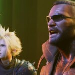 Cloud and Barret look up in surprise.
