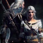 Geralt stands behind Ciri.