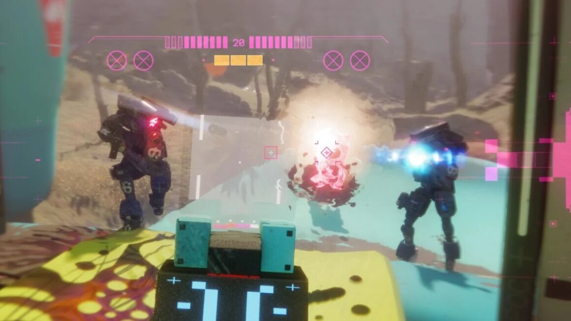 A runner navigates colorful science facilities.